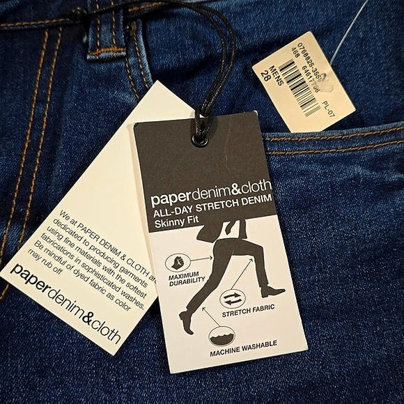 Men's Blue Denim Stretch & Skinny Fit Size 28/30 - Picture 7 of 8